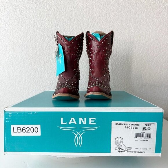 NEW Lane SPARKS FLY Womens Cowboy Bootie 5 Red Western  NEW Lane SPARKS FLY Womens Cowboy Bootie 5 Red Western Cowgirl Boots Pointed Toe